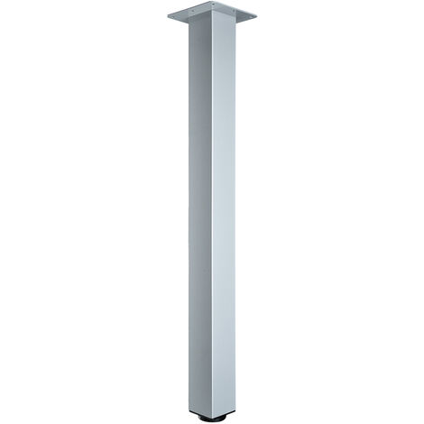 Hettich Design-Tischbein, Möbelfuß, "Mella", eckig, grau, 700-730x60x60 mm