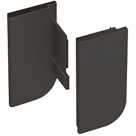 Hettich Endkappe Canis L,  B 23 mm,  H 52 mm,  Endkappen geschlossen Set,  Schwarz matt