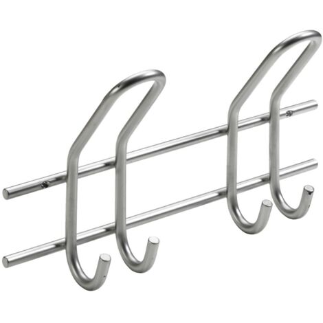 Hettich Garderobenleiste 2 Haken 28,5 x 16,5 x 7,5 cm silber Hakenleisten