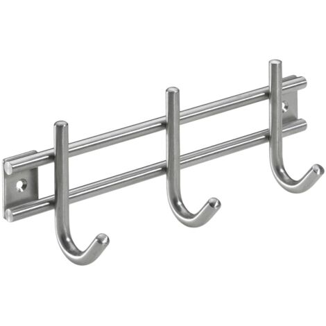 Hettich Garderobenleiste 3 Haken 22,0 x 8,5 x 5,5 cm Edelstahl Hakenleisten