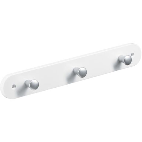 Hettich Garderobenleiste 3 Haken 28,0 x 4,0 x 0,8 cm weiß Hakenleisten