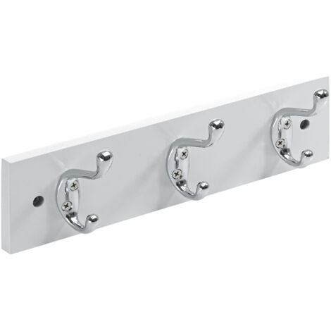 Hettich Garderobenleiste 3 Haken 30,0 x 8,0 x 7,5 cm weiß Möbelbeschläge