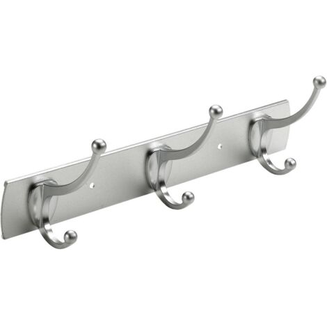 Hettich Garderobenleiste 3 Haken 31,5 x 11,0 x 8,0 cm silber Hakenleiste