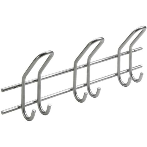 Hettich Garderobenleiste 3 Haken 43,0 x 16,5 x 7,5 cm silber Hakenleisten
