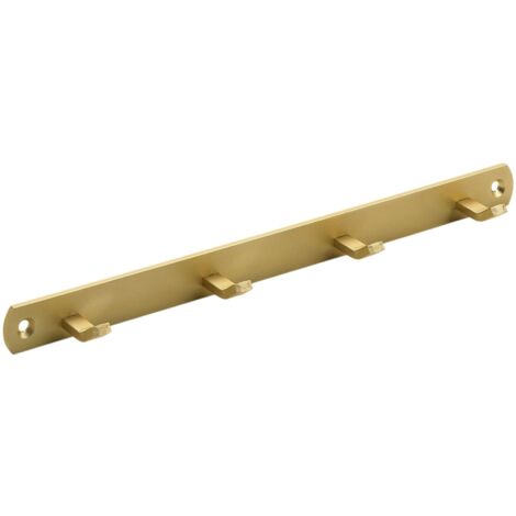 Hettich Garderobenleiste 4 Haken 27,0 x 2,0 x 3,0 cm gold Hakenleisten