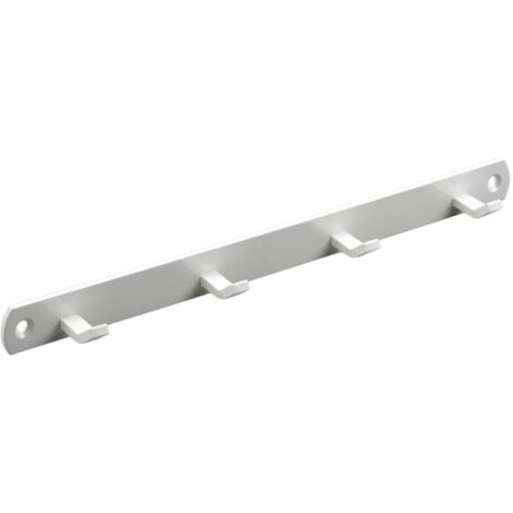 Hettich Garderobenleiste 4 Haken 27,0 x 2,0 x 3,0 cm weiß Hakenleisten