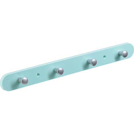Hettich Garderobenleiste 4 Haken 38,0 x 4,0 x 0,8 cm mintgrün Hakenleisten