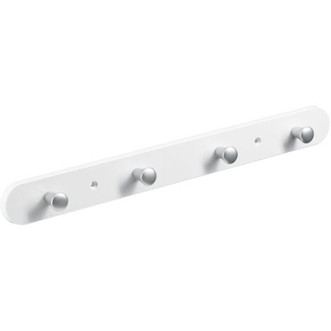 Hettich Garderobenleiste 4 Haken 38,0 x 4,0 x 0,8 cm weiß Hakenleisten