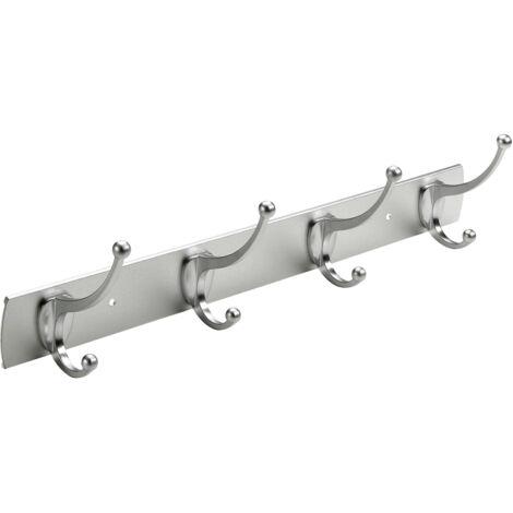Hettich Garderobenleiste 4 Haken 43,5 x 11,0 x 8,0 cm silber Hakenleisten