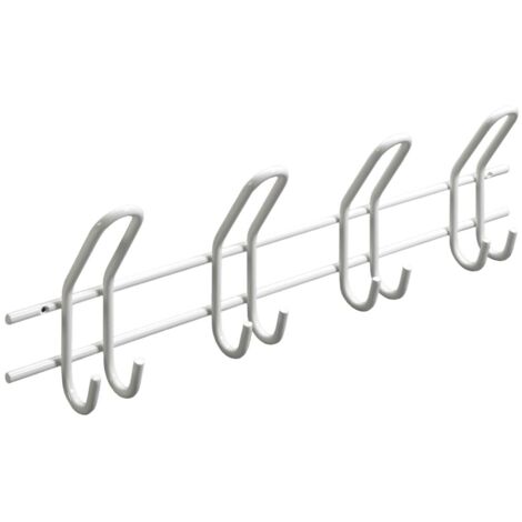 Hettich Garderobenleiste 4 Haken 57,5 x 16,5 x 7,5 cm weiß Hakenleisten