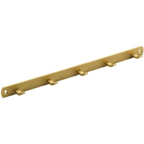Hettich Garderobenleiste 5 Haken 34,0 x 2,0 x 3,0 cm gold Hakenleisten