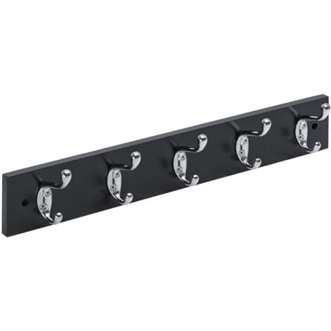 Hettich Garderobenleiste 5 Haken 50,0 x 8,0 x 7,5 cm schwarz Möbelbeschläge