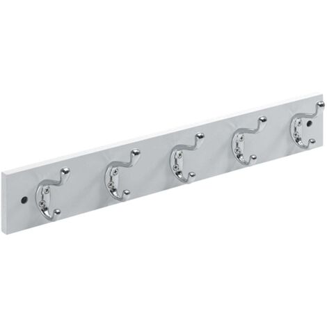 Hettich Garderobenleiste 5 Haken 50,0 x 8,0 x 7,5 cm weiß Möbelbeschläge