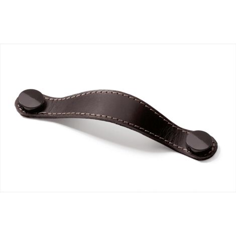 Hettich Griff Gela,  Bohrabst. 128 mm,  Leder dunkelbraun