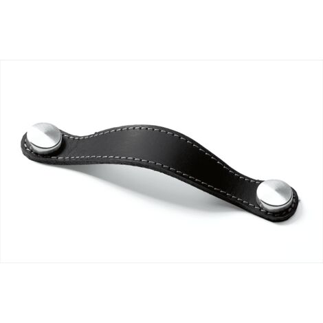 Hettich Griff Gela,  Bohrabst. 128 mm,  Leder schwarz