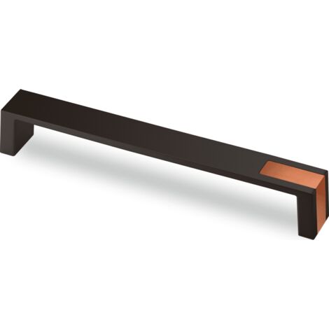 Hettich Griff Intra Bohrabst. 192 L 204mm B 25mm H 26mm Schwarz matt/Kupferopt. geb.