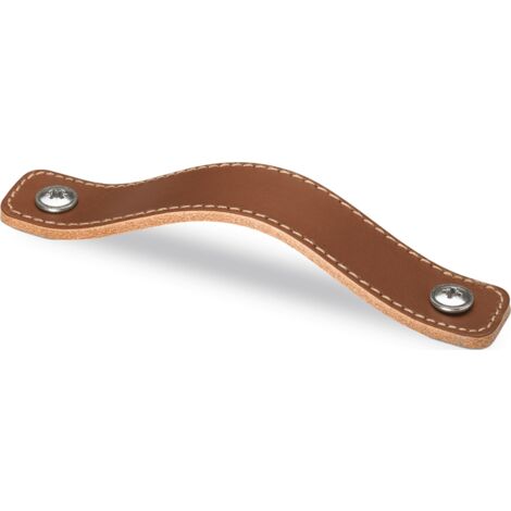 Hettich Griff Nica, Bohrabst. 128 mm, Leder hellbraun