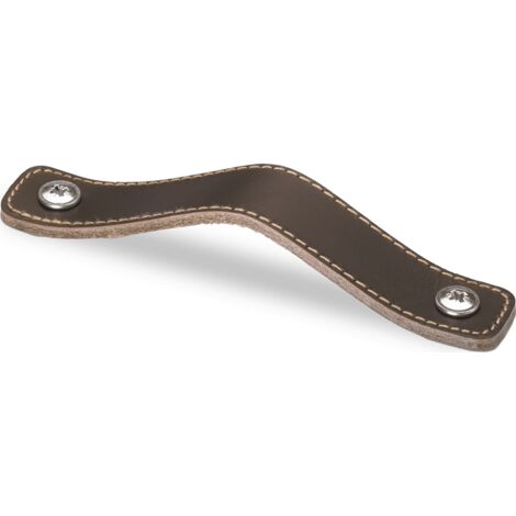 Hettich Griff Nica,  Bohrabst. 64 mm,  Leder dunkelbraun