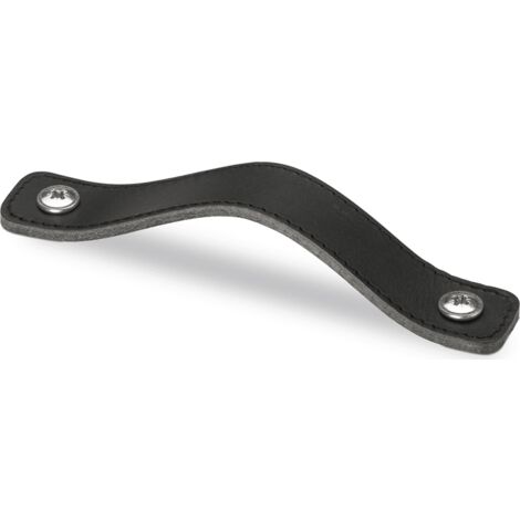 Hettich Griff Nica,  Bohrabst. 96 mm,  Leder schwarz
