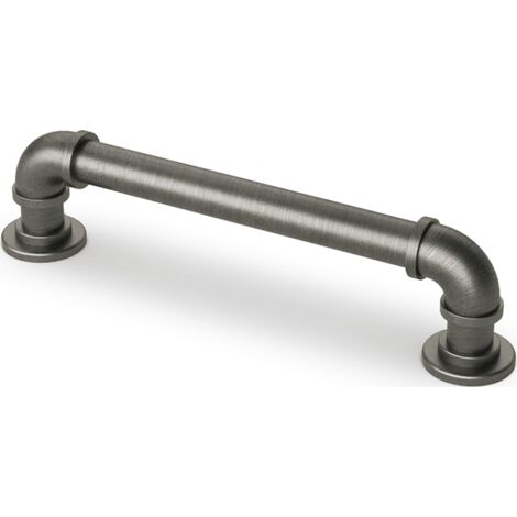 Hettich Griff Ogulin,  Bohrabst. 160,  L 184 mm,  H 38 mm,  ø 16 mm,  Zinn Optik antik