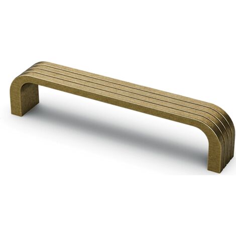 Hettich Griff Pomezia,  Bohrabst. 96,  L 104 mm,  B 20 mm,  H 30 mm,  Messing Optik antik