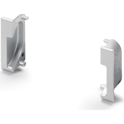 Hettich Griffl.-Endstück,  Set,  Spira,  115298,  zum Einfräsen,  Zink aluminiumoptik
