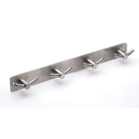 Hettich Hakenleiste 4 Haken 35 x 370 x 35 mm Edelstahl Hakenleisten