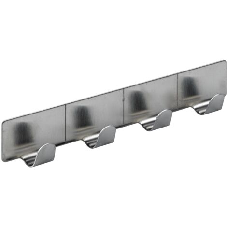 Hettich Hakenleiste selbstklebend 4 Haken Stahl Edelstahl Optik Hakenleisten