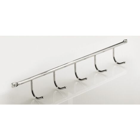 Hettich Hochschrank-Hakenleiste 49265, Anz.Haken 5,  Stahl verchromt