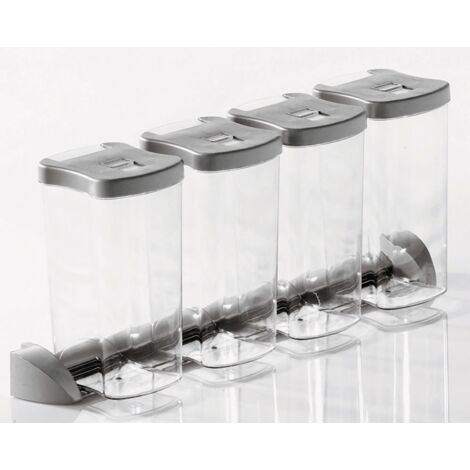 Hettich Hochschrank-Vorratsdosen-Set,  41171, Inhalt 1,2l,  Kunststoff transparent