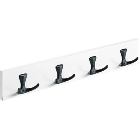 Hettich Holzgarderobe 4 Haken 50,0 x 8,0 x 4,6 cm weiß/schwarz Holzgarderobe