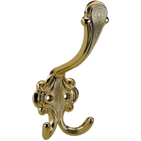 Hettich Hut- & Mantelhaken 14,5 x 5,8 x 7 cm  vermessingt - 1 Stück Haken