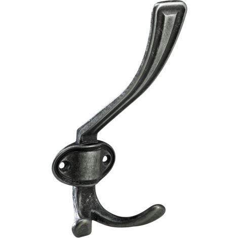 Hettich Hut- und Mantelhaken 15,5 x 6,8 x 8 cm  brüniert silber - 1 Stück Möbelbeschläge