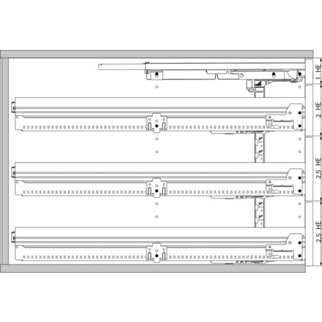 Hettich Konstruktionszeichnung KA 270 / Quadro 12 / Duplex 25
