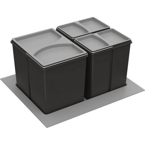 Hettich Küchen-Abfallsystem,  Bin.it Smart 450/500 9208750,  KB 450mm,  KF grau anthr. matt