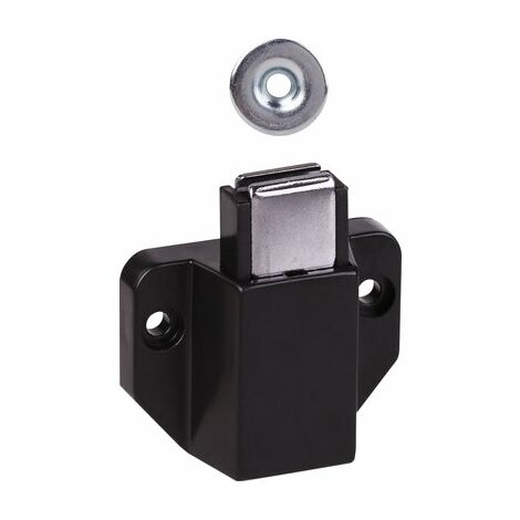 Hettich – Loqueteau magnétique pour porte en verre – Force d'adhérence 7-11 kg – Fixation à visser – Plastique noir – Lot de 20 unités