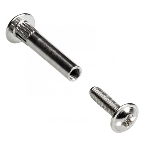 Hettich – Lot de 10 vis d'assemblage en acier nickelé – Longueur 28mm à 38mm – Pour assemblage bois dur et métal – Vissage rapide en série