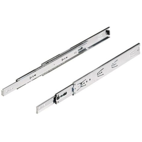 Hettich – Lot de 2 coulisses pour tiroir à billes – Charge 45 kg – Longueur 25 cm – Fixation latérale – Acier galvanisé pour durabilité