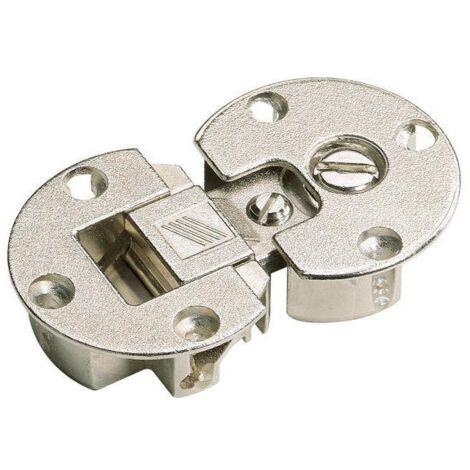 Hettich – Lot de 2 ferrures d'abattant universel acier – Dimensions 35x46x40mm – Fixation à visser pour meubles modernes