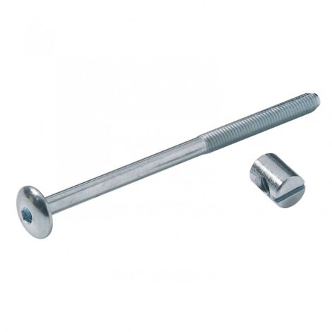 Hettich – Lot de 4 vis d'assemblage en acier zingué 100 mm – Tête plate et piston – Fixation solide pour meubles en bois