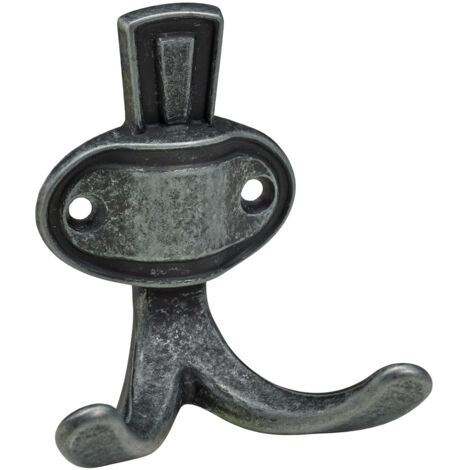 Hettich Mantelhaken 7,6 x 6,8 x 4,5 cm brüniert silber - 1 Stück Möbelbeschläge