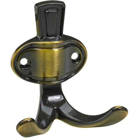 Hettich Mantelhaken 7,6 x 6,8 x 4,5 cm Zinkdruckguss brüniert - 1 Stück Möbelbeschläge