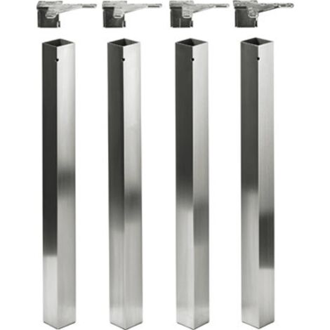 Hettich MB-Design-Tischbein,  60x60x700mm,  Alfiu,  9078497,  edelstahl gebürstet