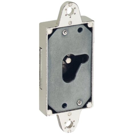 Hettich MB- Kastenschloss,  D15mm,  50x29mm 72511,  Metall vernickelt