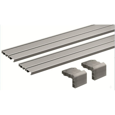 Hettich MB-Laufprofil-Set,  zweibahnig,  2500mm,  SlideLine M,  9227245,  silber