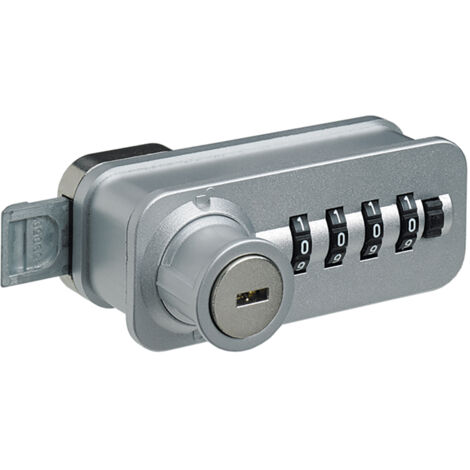 Hettich MB-Zahlenschloss,  m.Schubriegel 9206809,  Kunststoff/Stahl chromoptik matt,  links