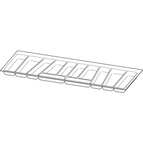 Hettich Möbel-Besteckeinsatz,  OrgaTray 740,  9302714,  L450mm,  KB1200mm,  silber