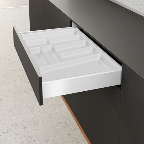 Hettich Möbel-Besteckeinsatz, OrgaTray 740, 9302758, L550mm, KB1000mm, weiss