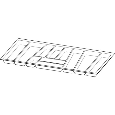 Hettich Möbel-Besteckeinsatz,  OrgaTray 740,  9302776,  L500mm,  KB1000mm,  anthrazit