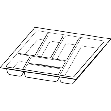 Hettich Möbel-Besteckeinsatz,  OrgaTray 740,  9302780,  L550mm,  KB450mm,  anthrazit